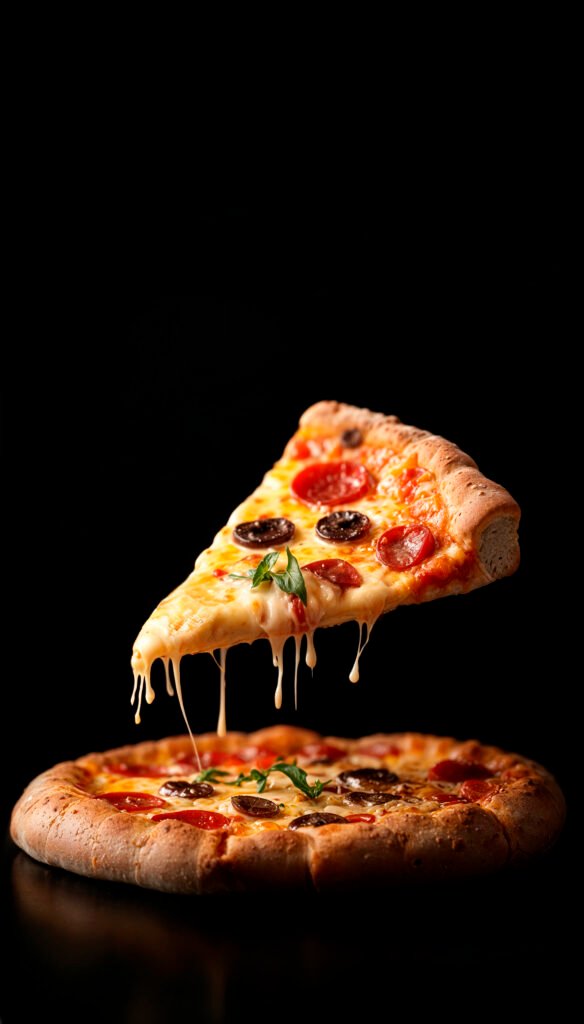 deliciosa pizza en el estudio